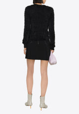 MSGM Brushed Knit Cardigan Black 3341MDM12322777599