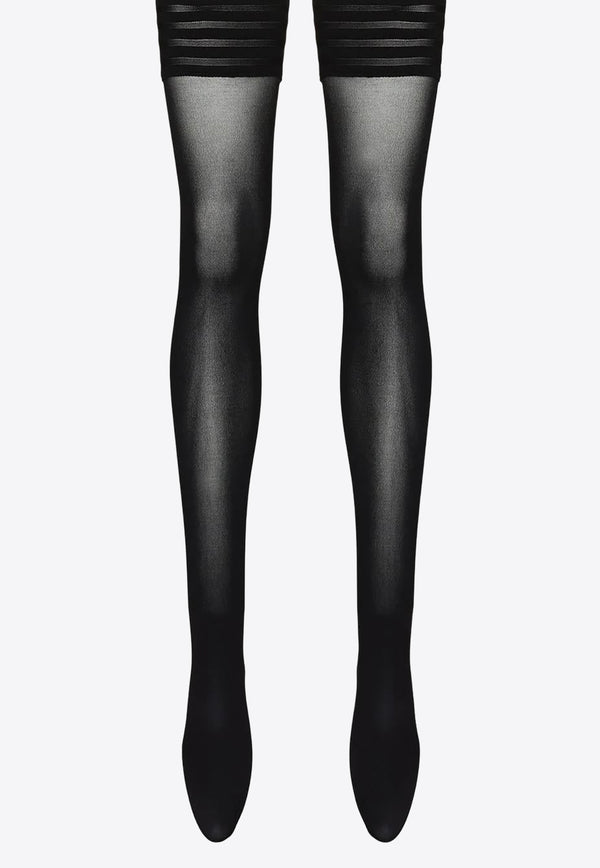 Wolford Velvet Sheer Leg Stockings Black 20942_7005