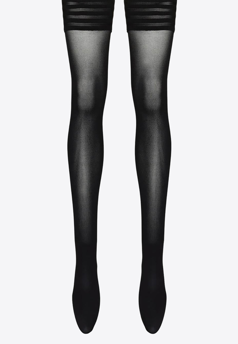 Wolford Velvet Sheer Leg Stockings Black 20942_7005