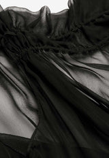 Maison Margiela Sheer Gathered Silk Mini Dress Black S29DA0004S78150_900