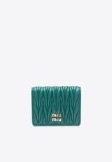 Miu Miu Small Logo-Detail Quilted Leather Wallet Blue 5MV2042FPP_F0K41