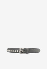 Prada Studded Leather Belt Gray 1CM1412AWVF0K44