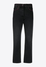 MSGM Basic Straight-Leg Jeans Black 3341MDP51L22777898