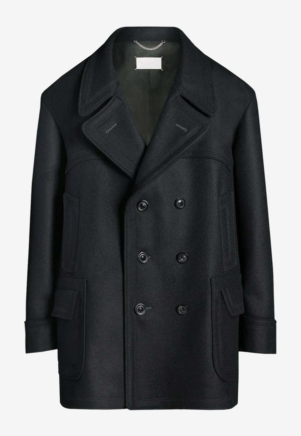 Maison Margiela Oversized Double-Breasted Wool-Blend Coat Black S67AM0053S44024_900