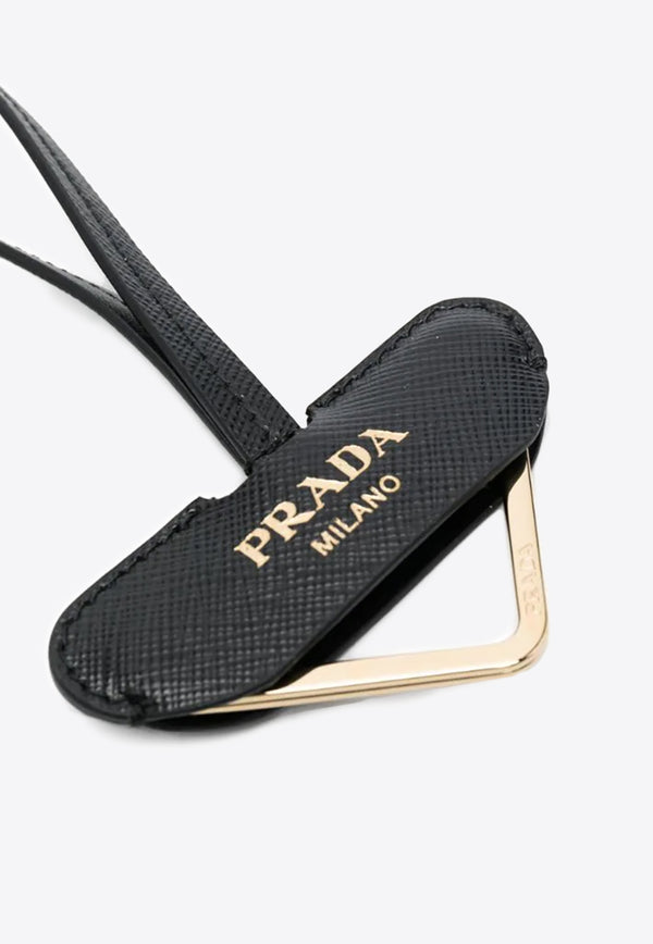 Prada Logo Print Key Chain Black 1PP184053_F0002
