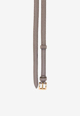 Prada Grained Leather Belt Gray 1C40670530573