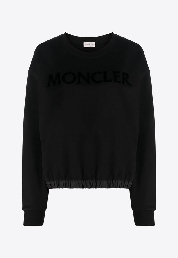 Moncler Tufted Logo Crewneck Sweatshirt Black I20938G00037899U5_999