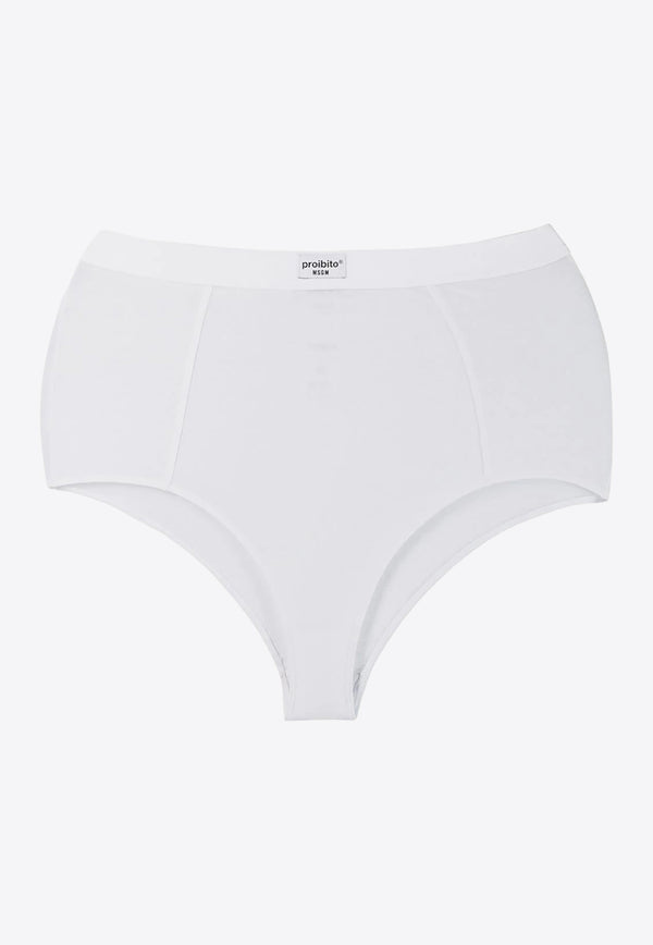 MSGM Proibito High-Waist Logo Briefs White 2744MDI10319579201