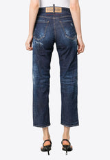 Dsquared2 Distressed High-Waist Jeans Navy S72LB0656S30789_470