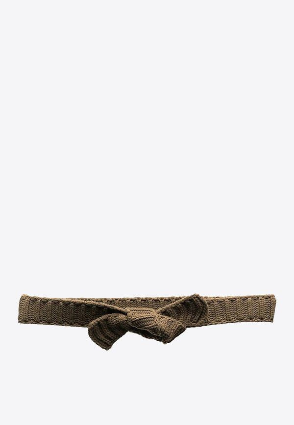 Miu Miu Rib-Knit Tied Belt Green 5CZ002D9KF0161