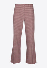 P.A.R.O.S.H Houndstooth Flared Pants Red D231089LIONE830