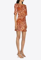 Stella McCartney Leopard-Print Mini Dress 6A00333AS3005940 Multicolor
