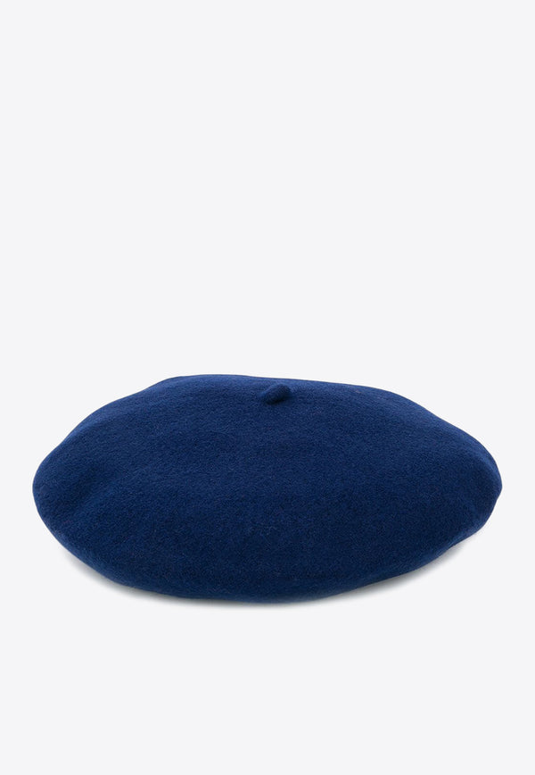 Celine Robert Knitted Wool Beret Hat Blue KOPPA00MARINE0TU