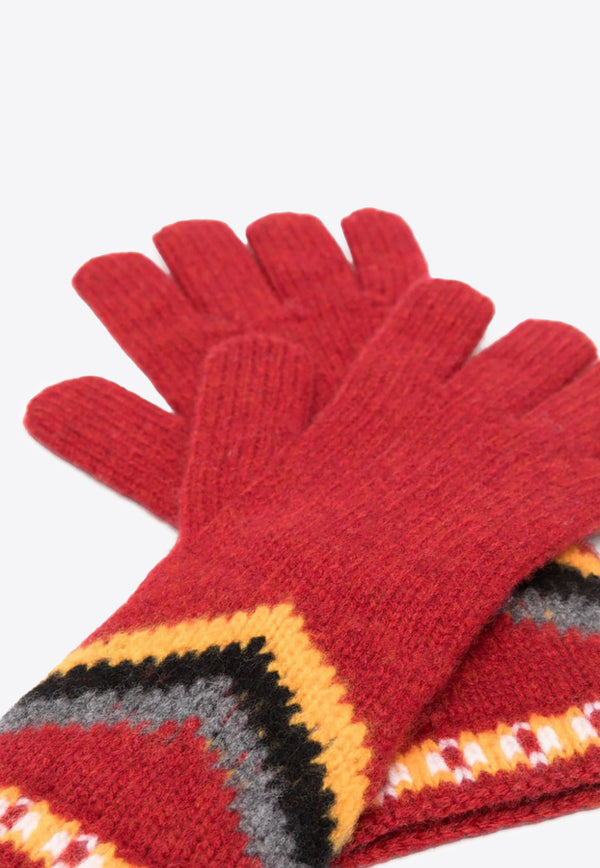 Alanui Antarctic Circle Wool Gloves Red LWNE008F23KNI002_2584