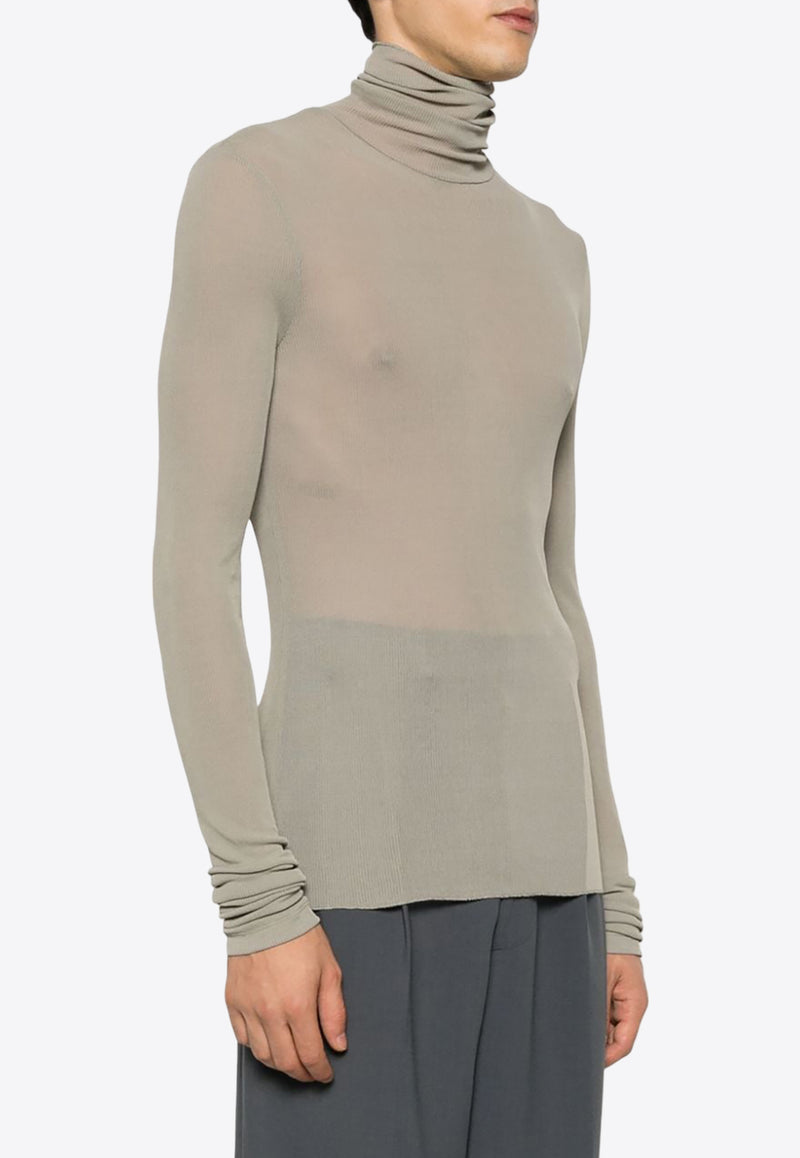 AMI PARIS Semi Sheer Turtleneck Sweater Gray HTS301JE0022_263