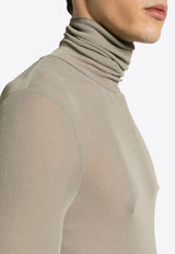 AMI PARIS Semi Sheer Turtleneck Sweater Gray HTS301JE0022_263