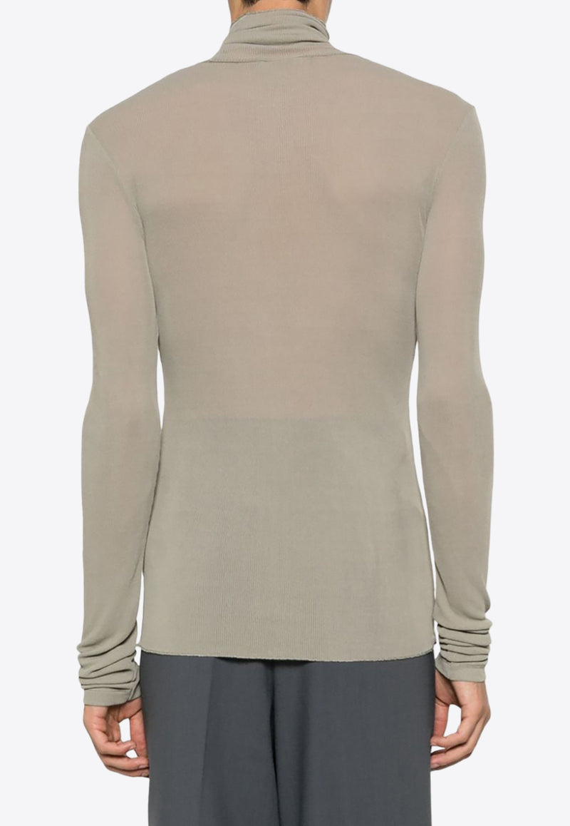 AMI PARIS Semi Sheer Turtleneck Sweater Gray HTS301JE0022_263