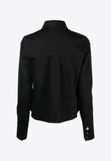 CORMIO Katy Pin Badge Long-Sleeved Shirt Black KATYCOTTONBLACK