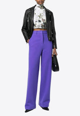 MSGM High-Waist Tailored Pants Purple 3342MDP10722780174