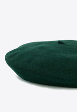 Celine Robert Knitted Wool Beret Hat Green KOPPA00SAPIN00TU