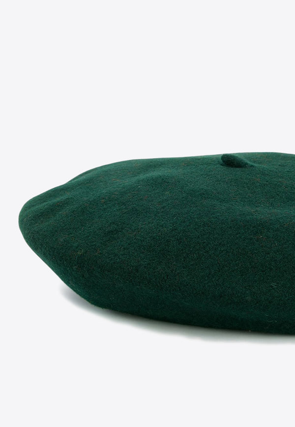 Celine Robert Knitted Wool Beret Hat Green KOPPA00SAPIN00TU