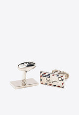 Paul Smith Air Mail Cufflinks Silver M1ACUFFKAIRM_82