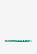 Prada Skinny Eyelet Leather Belt Turquoise 1JC1982EH8F0136