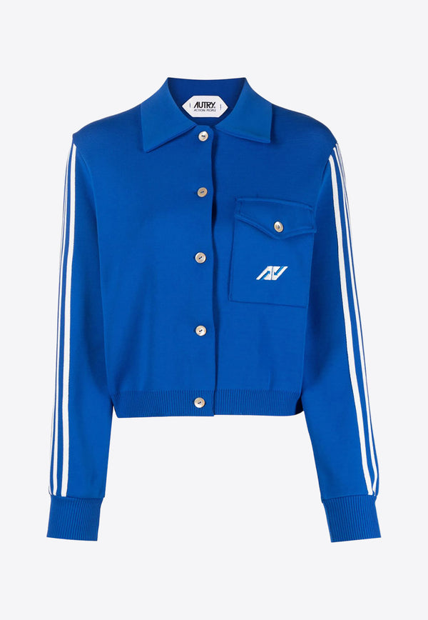 Autry Logo Embroidered Jackets Blue JASW423_Y