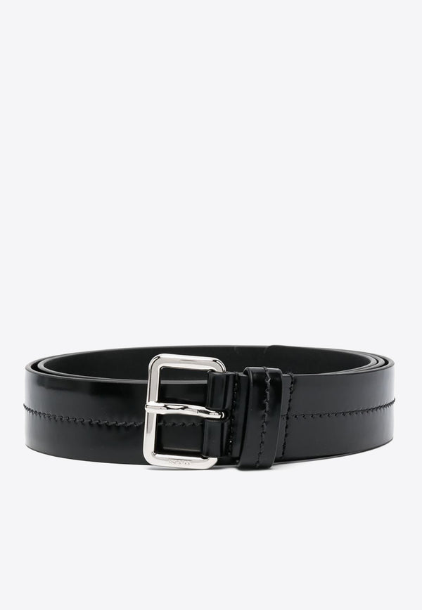 Prada Logo Engraved Leather Belt Black 2CS107ZO6_F0002