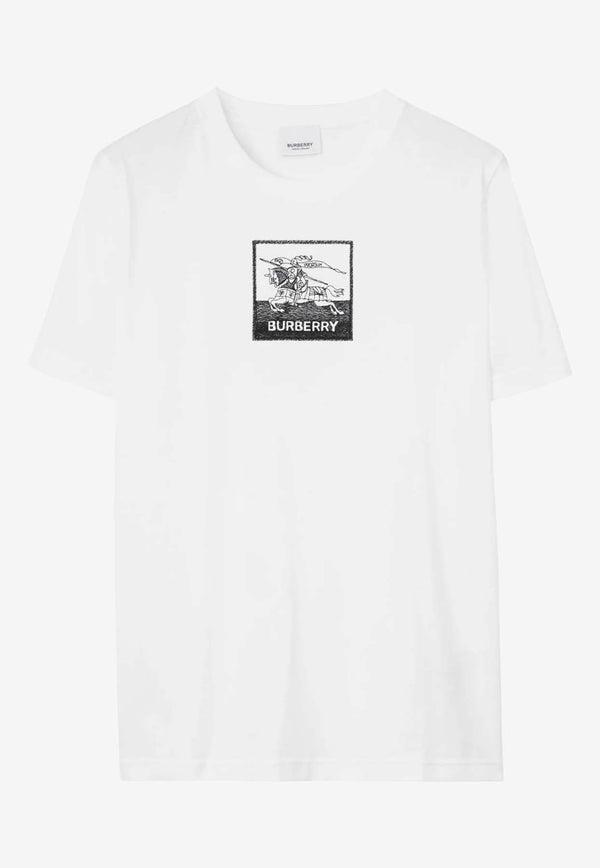 Burberry Logo-Printed Crewneck T-shirt 8071668_A1464 White