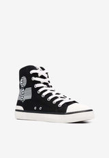 Isabel Marant Ribbed-Toe High-Top Sneakers BK019000M018S01 Black