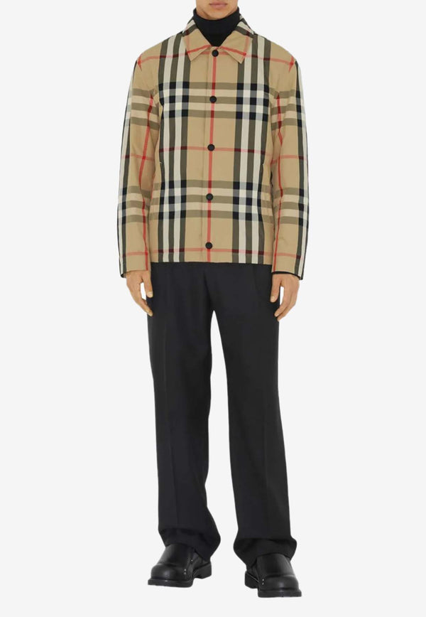 Burberry Check-Pattern Shirt Jacket 8070347_A7028 Beige