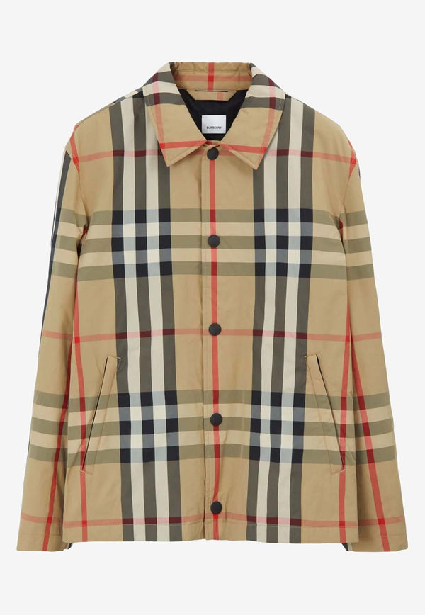 Burberry Check-Pattern Shirt Jacket 8070347_A7028 Beige