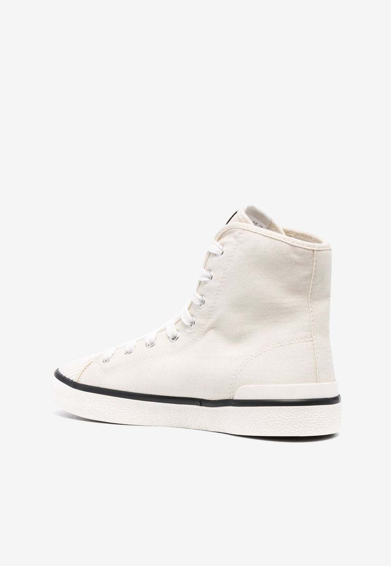 Isabel Marant Ribbed-Toe High-Top Sneakers BK019000M018S20CK White