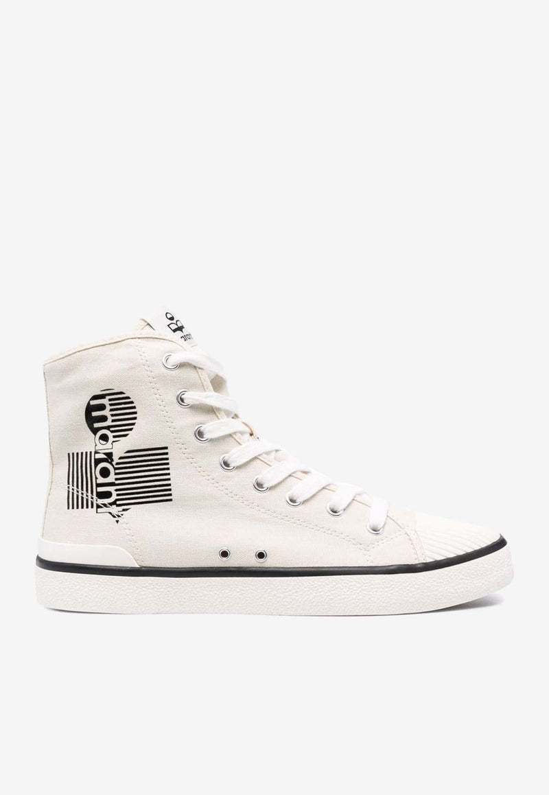 Isabel Marant Ribbed-Toe High-Top Sneakers BK019000M018S20CK White