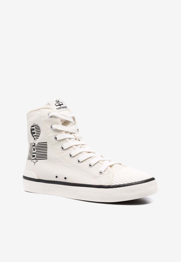 Isabel Marant Ribbed-Toe High-Top Sneakers BK019000M018S20CK White