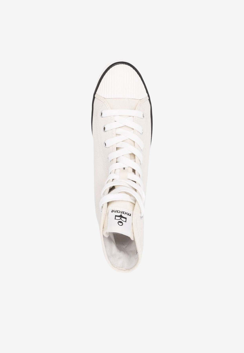 Isabel Marant Ribbed-Toe High-Top Sneakers BK019000M018S20CK White