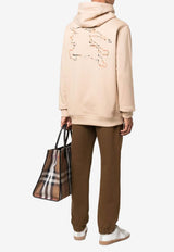 Burberry Logo-Embroidered Hooded Sweatshirt 8072714_A7405 Beige