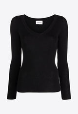 P.A.R.O.S.H Leila Knitted V-neck Sweater Black D511583LEILA013