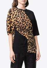 Stella McCartney Cheetah Print Paneled T-shirt 6T00223AS2008402 Multicolor