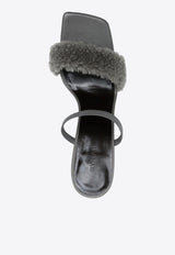 By Far Ada 100 Shearling Strap Sandals Gray 22PFADCEMSHE