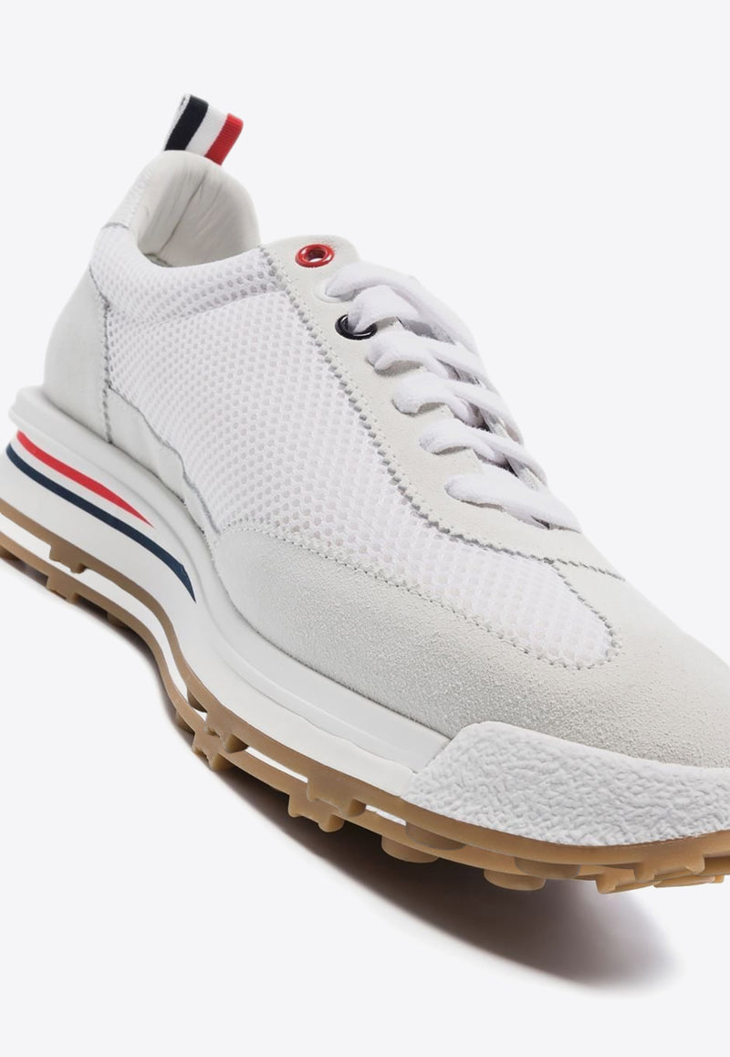 Thom Browne Tech Suede Low-Top Sneakers White MFD180A03050_100