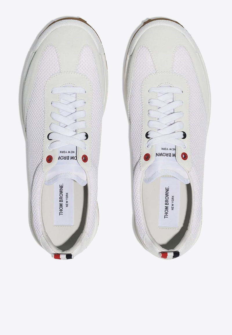 Thom Browne Tech Suede Low-Top Sneakers White MFD180A03050_100