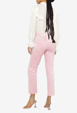 Isabel Marant Tilorsya Corduroy Straight-leg Pants PA219722A016I40LK Pink