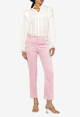 Isabel Marant Tilorsya Corduroy Straight-leg Pants PA219722A016I40LK Pink