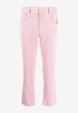 Isabel Marant Tilorsya Corduroy Straight-leg Pants PA219722A016I40LK Pink