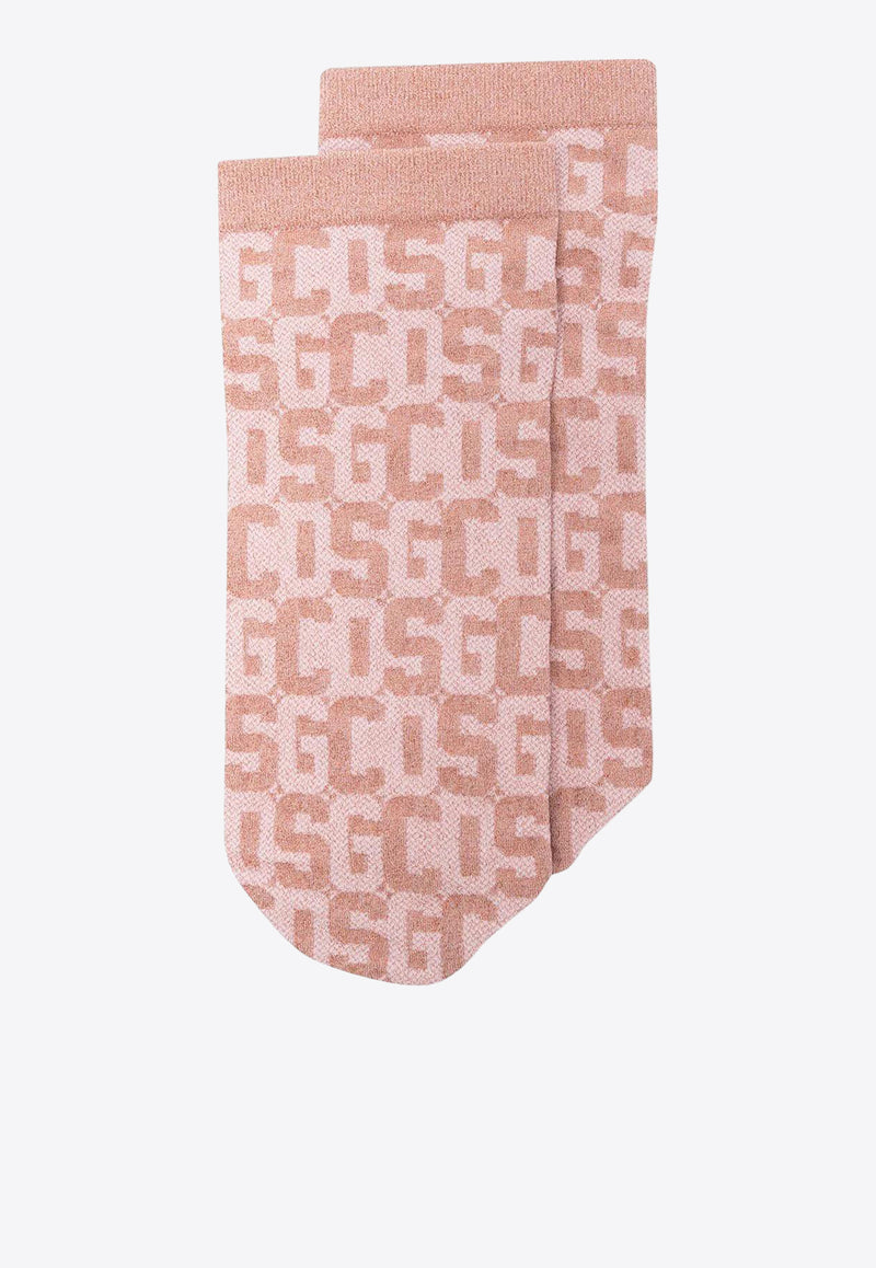 Wolford X GCDS Logo Monogram Socks Pink 480713168