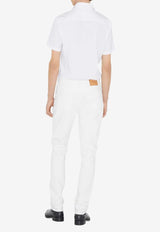 Burberry Logo-Embroidered Buttoned Shirt 8071466_A1464 White