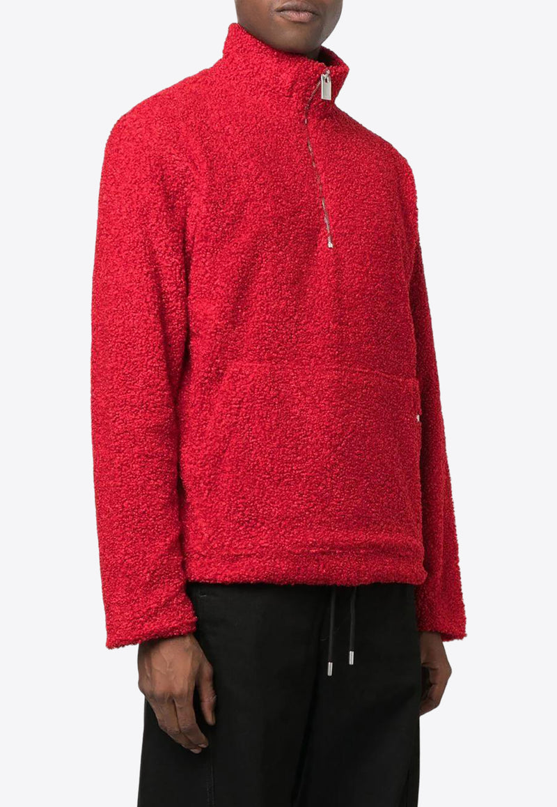 1017 ALYX 9SM Bouclé Half-Zip Sweatshirt Red AAMSW0141FA02RED0001