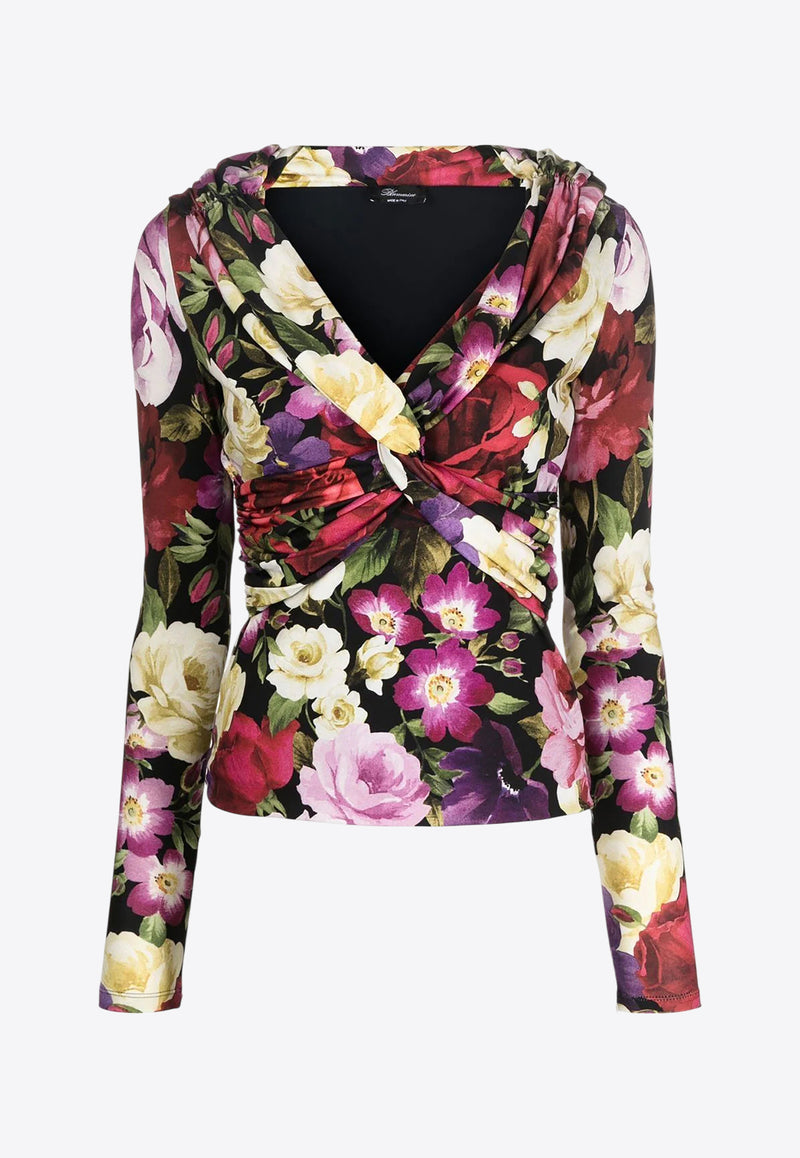 Blumarine Floral Print Long-Sleeved Blouse Multicolor 2C116AF9903